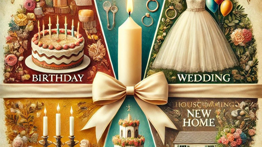 Image depicting several special occasions with a candle as the central feature